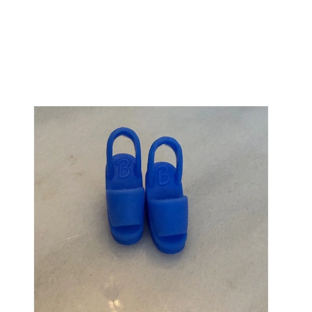 Blue Doll Shoes Mini Slides Sandals for Figurines or Collectibles‎